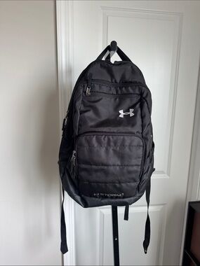 Under Armour Black Backpack with White Logo